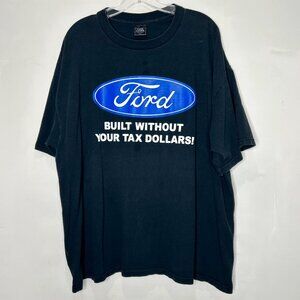 Classic Platinum Men’s T-Shirt sz 2XL “Built Without Your Tax Dollars” Ford